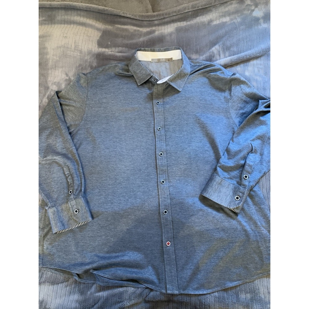 Men's Raffi Long Sleeve Button Down Grey XXL 56‎